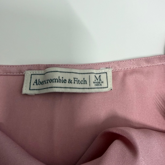 Abercrombie & Fitch Y2K Babydoll Lace Trim Satin Cami V-Neck Tank Pink Size M - Picture 6 of 8